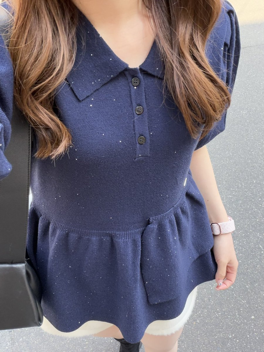 mn_____min's tweet photo. キラキラで可愛すぎる💙🪽
襟付きやから上品に着れるし、ペプラムが女の子らしさあってかわいい🤍
ミニ丈合わせが特に可愛かった~！ https://t.co/zWiUmdSfJ8