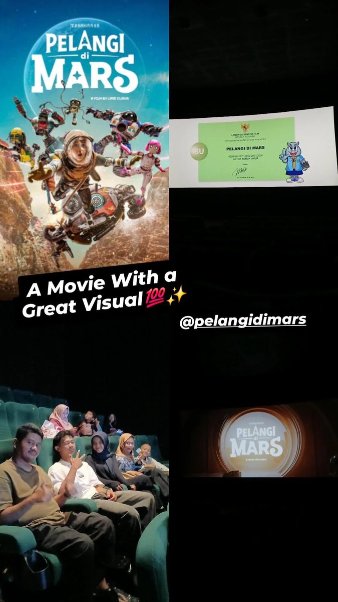 ahmadyzs's tweet photo. Kata mereka yang sudah nonton Pelangi Di Mars… seru dan penuh warna! 🌈 Ratusan animator bahkan kerja bareng buat ngidupin film ini 😮 Pantas aja Pelangi Di Mars mulai jadi perbincangan di mana-mana
#PelangiDiMars #pdm #demamPDM https://t.co/CS3JUPmzLA