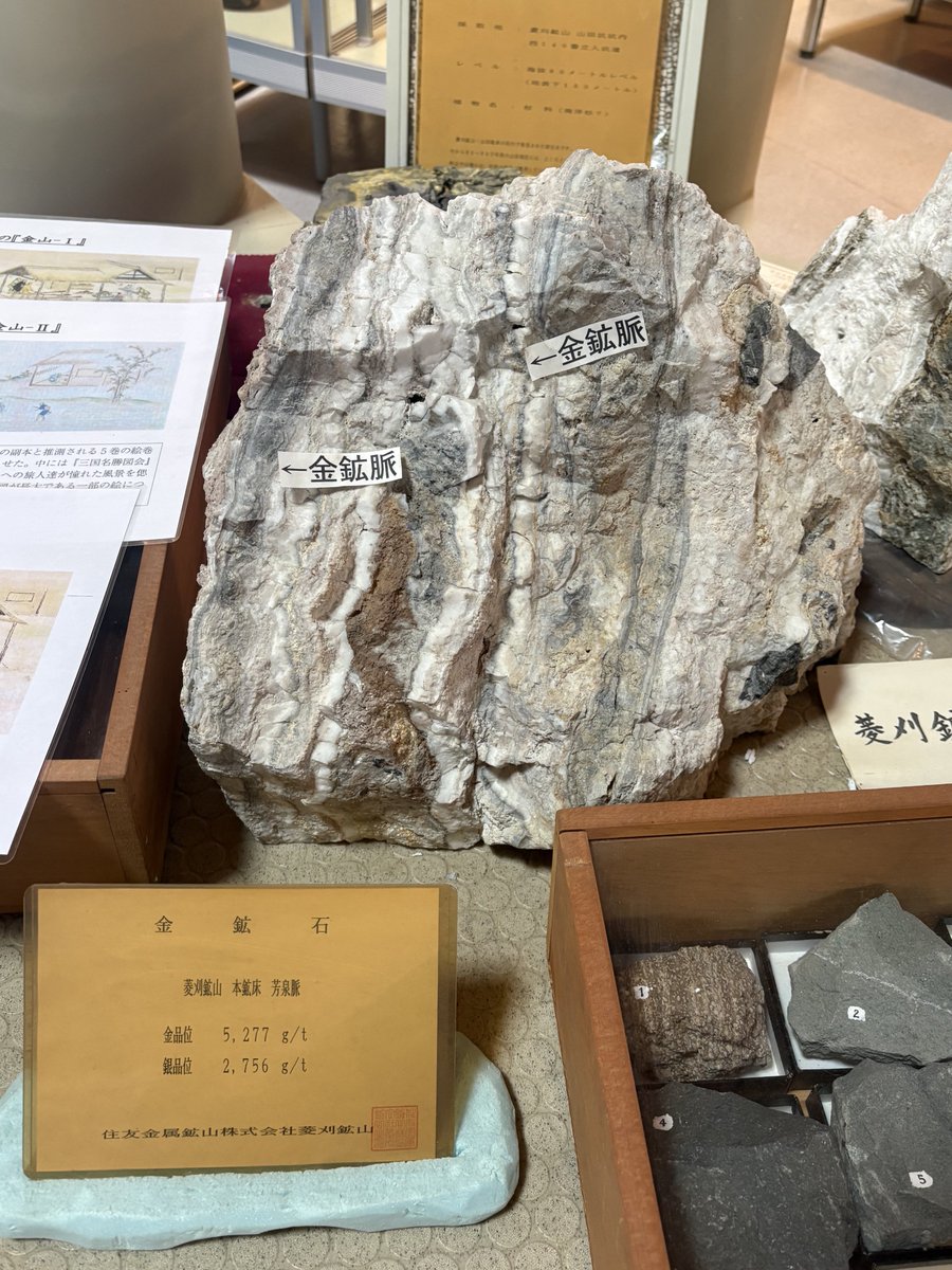 菱刈鉱山【金鉱石】 鹿児島県の菱刈郷土資料館に行きました。 この