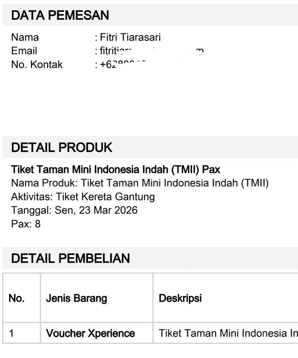 114Arleta61251's tweet image. wts tiket kereta gantung buat tanggal 23, saya beli ditraveloka salah liat tanggal huhu gabisa di refaund dan schedule, jadi dijual murahh
#keretagantungtmii #tmii #tamanmindonesiaindah