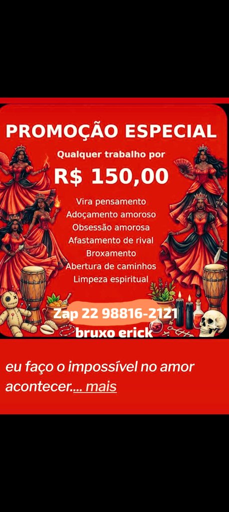 erick44501055's tweet photo. Corra n perca tempo venha muda sua vida zap 22 98816-2121 bruxo erick https://t.co/2imMI4LoBW