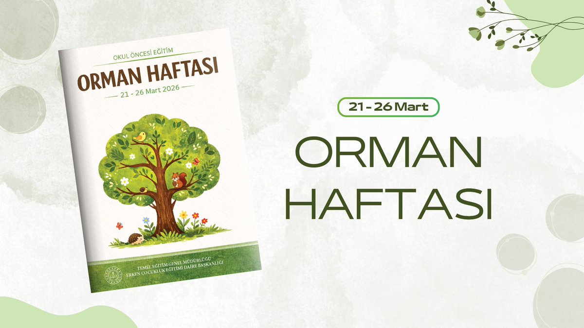 🌱 Okul Öncesine Yönelik Hazırlanan “Orman Haftası Etkinlik Takvimi”, Öğretmenlerin Erişimine Sunuldu 🌳

🦌 21-26 Mart tarihlerinde kutlanan Orman Haftası kapsamında öğretmenlerin sınıf içi ve açık hava öğrenme ortamlarında uygulayabilecekleri bütünleşik etkinlik örneklerinin