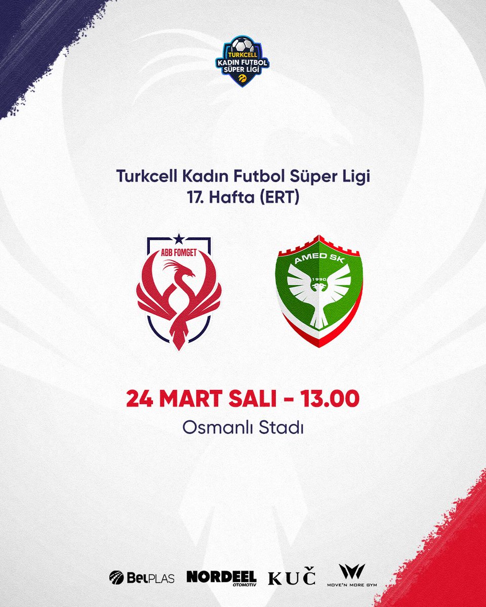 🔴🔵 HAYDİ BAŞKENT, MAÇA!

Turkcell Kadın Futbol Süper Ligi’nin 17. haftasında (Ertelenen Maç) takımımız, Osmanlı Stadı’nda Amed SK ile karşı karşıya geliyor.

Başkent’in gücünü sahaya birlikte yansıtalım! 💪🔥

📅 24 Mart Salı
⏰ 13.00
🏟️ Osmanlı Stadı
🚎 Otobüs kalkış noktası:
