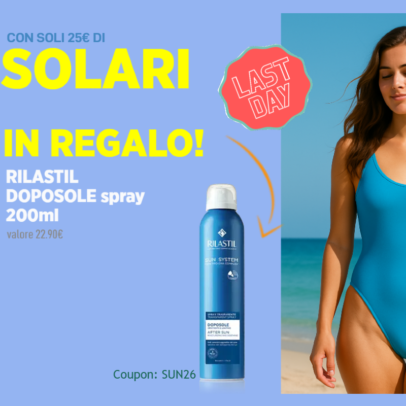 Farmaermann's tweet photo. ULTIMO GIORNO⚡In omaggio DopoSole Rilastil 200ml 

se acquisti almeno 25€ di solari.

Usa il coupon: SUN26
https://t.co/XKGmueNCOn

#migliorifarmacieonline #solari26 #solari2026 #estate26 #estate2026 https://t.co/6iF2QkSmZJ