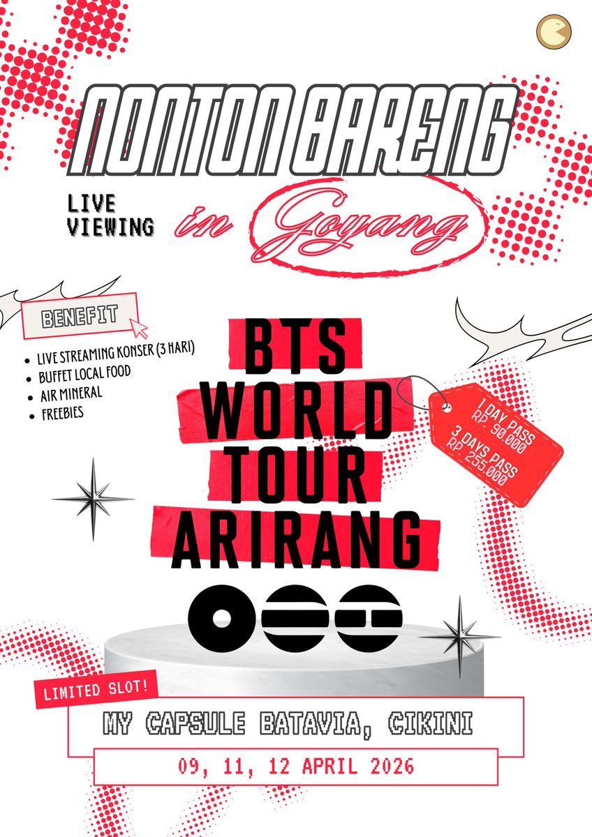 axiliaa_'s tweet photo. ARMY JAKARTA 🚨
ADA NOBAR BTS DI CIKINI 😭💜

BTS WORLD TOUR ARIRANG (GOYANG)
live viewing + buffet + freebies ✨

9, 11, 12 April

jujur ini bakal seru banget sih…

slot terbatas ya 👀
wa: 081296647207 - Jess
        085795550481 - Aulia 
#mohon #BTS_ARİRANG #BTS_SWİM #swimbts https://t.co/ChZMeZKBJV