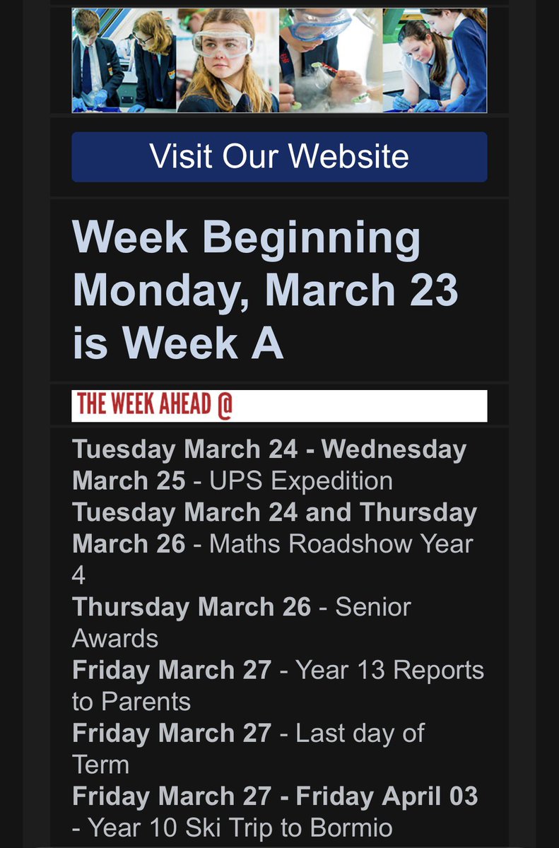 WoodroffeSchool's tweet image. The week ahead

Countdown to Easter.

#school 
#Education 
#schoollife