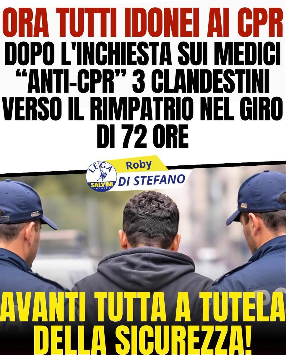 distefano_r's tweet photo. La sicurezza non è un optional!

Basta con il buonismo ideologico che permette ai clandestini di restare sul nostro suolo senza alcun diritto!
Chi entra illegalmente in Italia e delinque deve essere rimpatriato immediatamente, senza se e senza ma! https://t.co/NBC0aYQIet