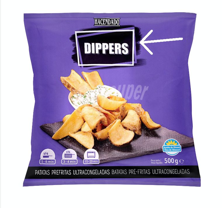 Vaya por Dios, las papas fritas para el placer del moje, del sopeo y del unte, ahora son «dippers». Entonces, siguiendo esa lógica ¿el pan de toda la vida es un «dippers» también? Cansáis con los anglicismos. 
#danfer #mercadona  #anglicismos #anglicismo #SinAnglicismos