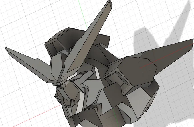 オリガンの頭部を3Dにしてみた 違う視点からぐりぐり観れるのはいいね