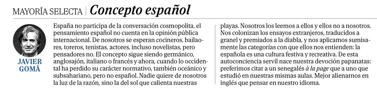 Javier Gomá Lanzón tweet media