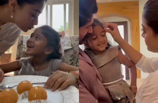 Onlinetadka's tweet image. रश्मिका मंदाना और विजय देवरकोंडा छोटी फैन को घर बुलाकर खिलाए लड्डू, वादा पूरा कर जीता दिल
#RashmikaMandanna #VijayDeverakonda #FanLove #CuteMoment #Heartwarming