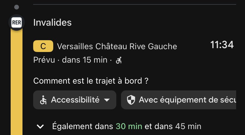 RWerlick's tweet photo. Hello @RERC_SNCF , pouvez-vous prendre langue avec Google pour qu’ils soient au courant des trains supprimés ? Ça doit être possible.
✌️🙏 https://t.co/aMWGpzcOrs
