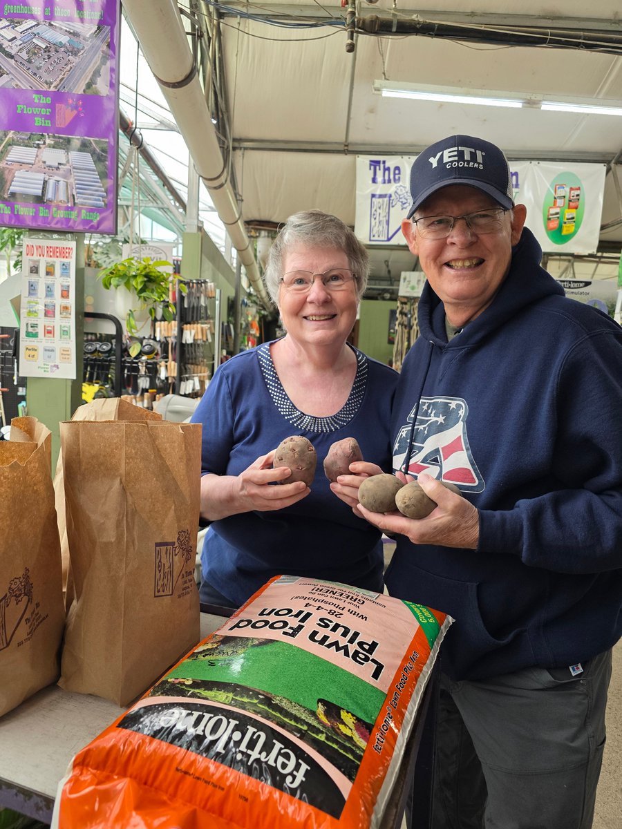 Our “Spring Begins at The Flower Bin” event continues today. Shop for foliage and blooming plants, spring bulbs, onion sets, seed potatoes, fertilizers, and much more!  Be sure to enter the drawing for spring supplies!