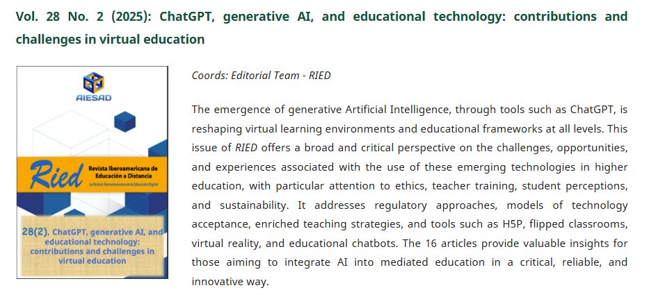 RIED. Iberoamerican Review of Distance Education tweet media