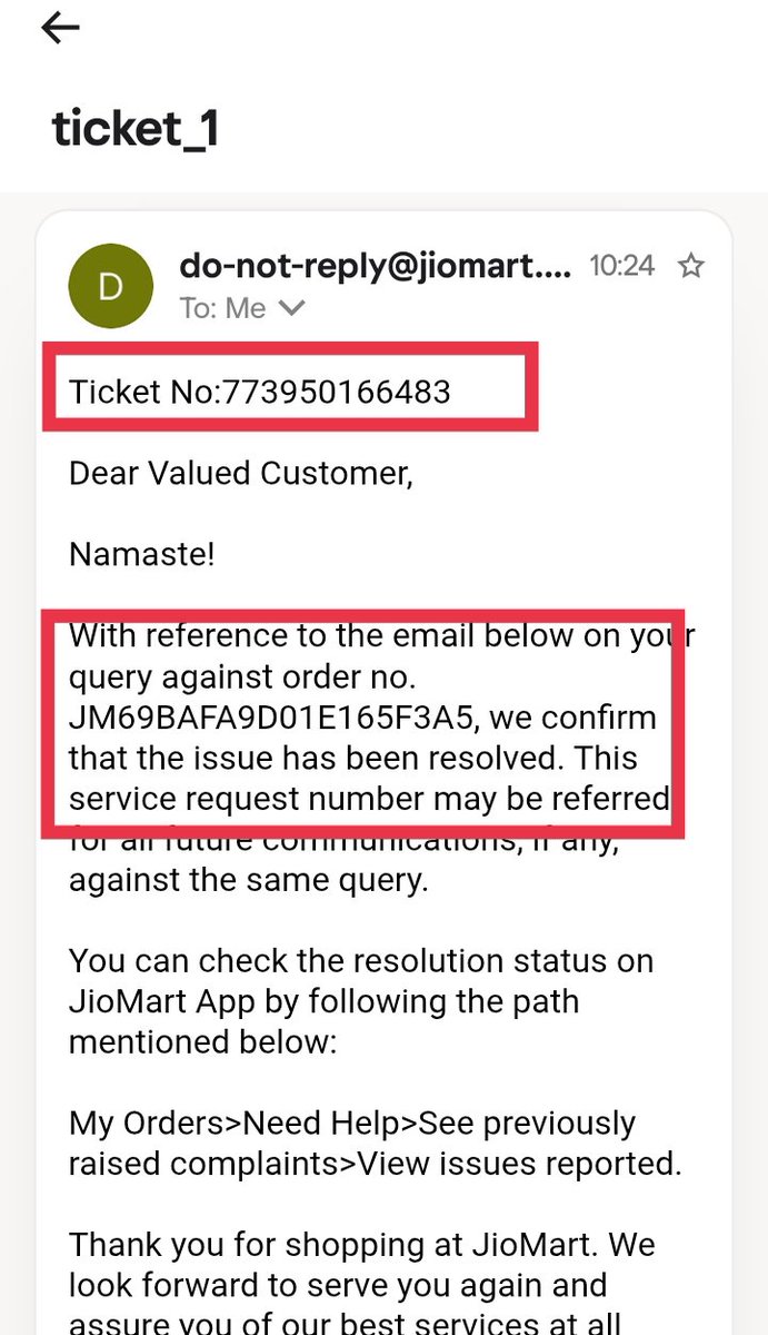 lonelynikhil83's tweet photo. @JioMart_Support @JioMart @JioMart_Support @JioMart this is so ridiculous that you are opening multiple tickets and closing it without a solution. The app is also not updated correctly. Each and every day a new ticket been raised with 24 hrs solution but in vain. Please confirm when will I get my order? https://t.co/lWeUTuptjg
