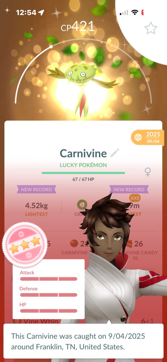 beaney21's tweet photo. @IncensedPodcast back to back shundo lucky trades. Dmax Drampa and an xxs carnivine! #shiniesoftheweek https://t.co/zkh9PunflZ
