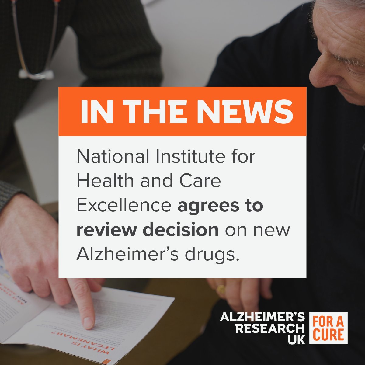 AlzResearchUK's tweet image. IMPORTANT #ICYMI : England’s drugs costs watchdog is to look again at whether new treatments for Alzheimer’s disease should be made available on the NHS. Read more at bit.ly/41mALwQ #Alzheimers #Alzheimers #Dementia #Research