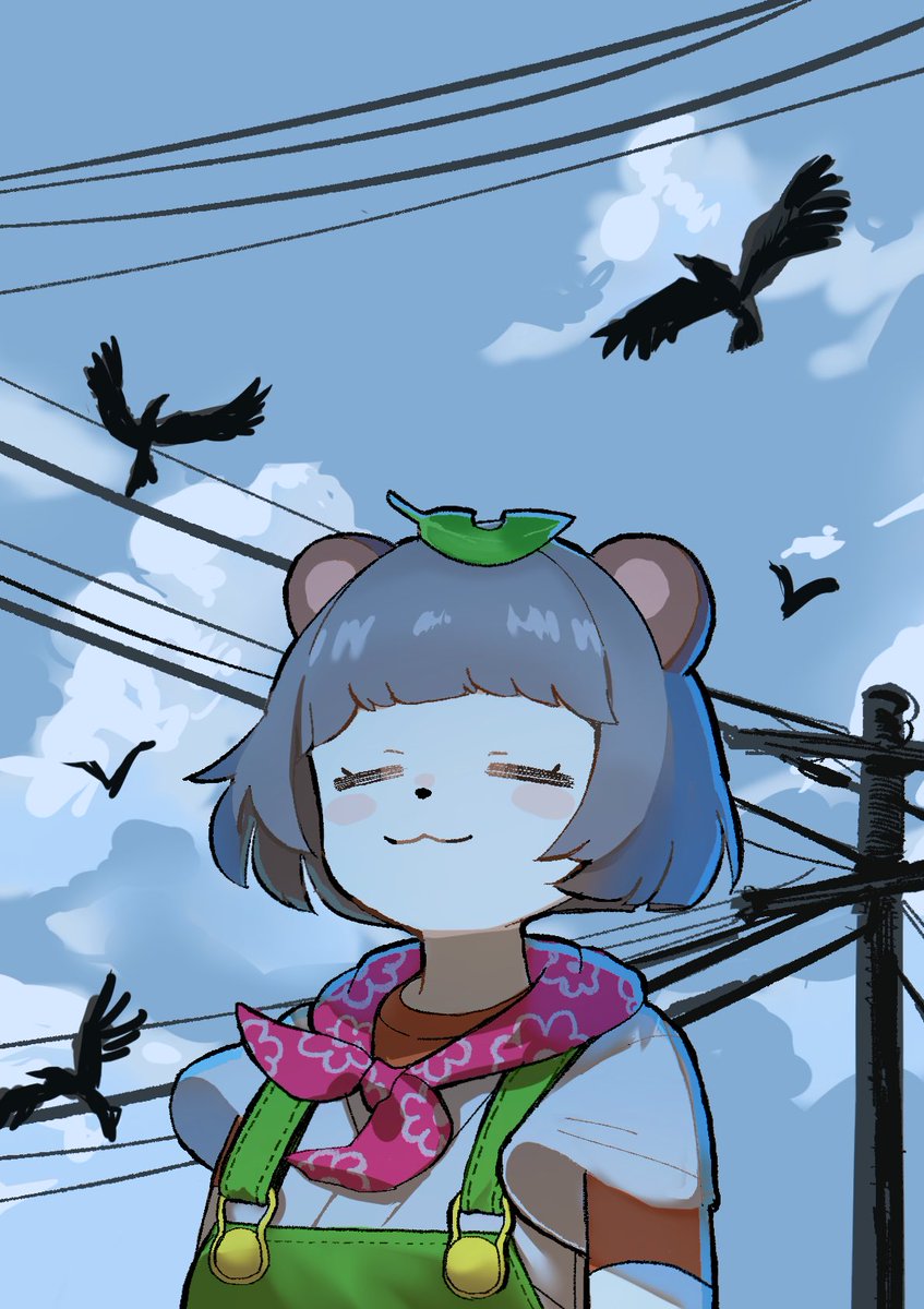 ta_ya2525's tweet photo. カラスとぽんぽこさん🐦‍⬛🍃
 #ぽこあーと https://t.co/WsUNtLPBD4