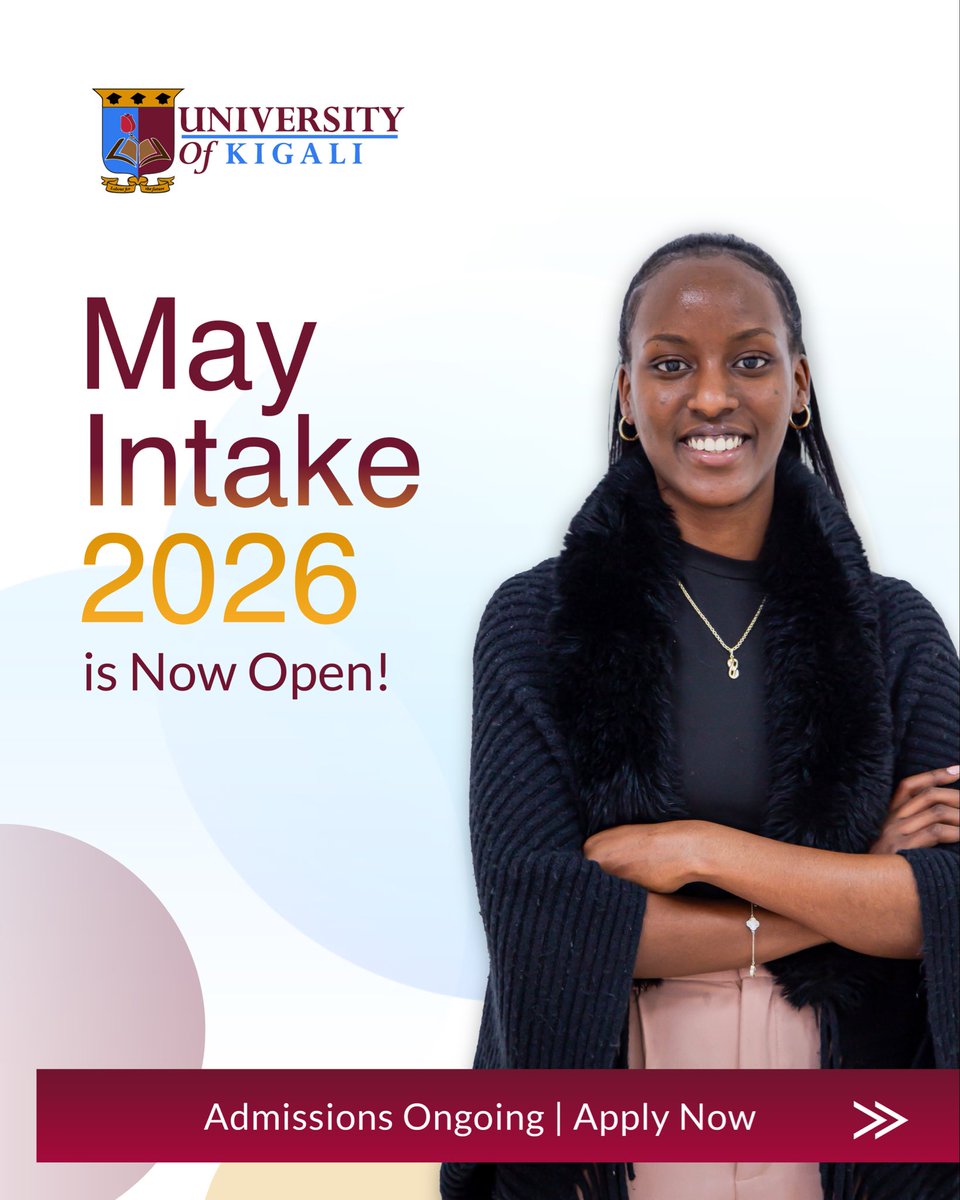 UnivOfKigali's tweet image. Your future starts this May at the University of Kigali 🎓
Join a community committed to excellence, innovation, and leadership.
📌 May Intake is now open, Apply today!

#mayintake2026 #uok #applytoday #university #universityofkigali