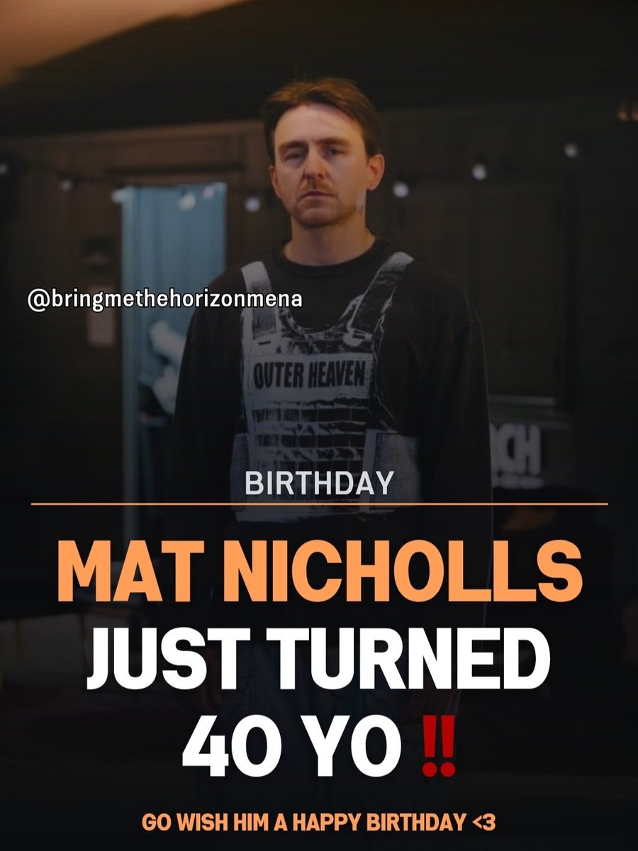 bmthmena's tweet photo. Happy Birthday Mat Nicholls ๐ค๐โ๏ธ
Follow @bmthmena for more BMTH content ๐
#bmth #bringmethehorizon #birthday #matnicholls #happybirthday #mickypickles @bmthofficial https://t.co/trFxrln7fu