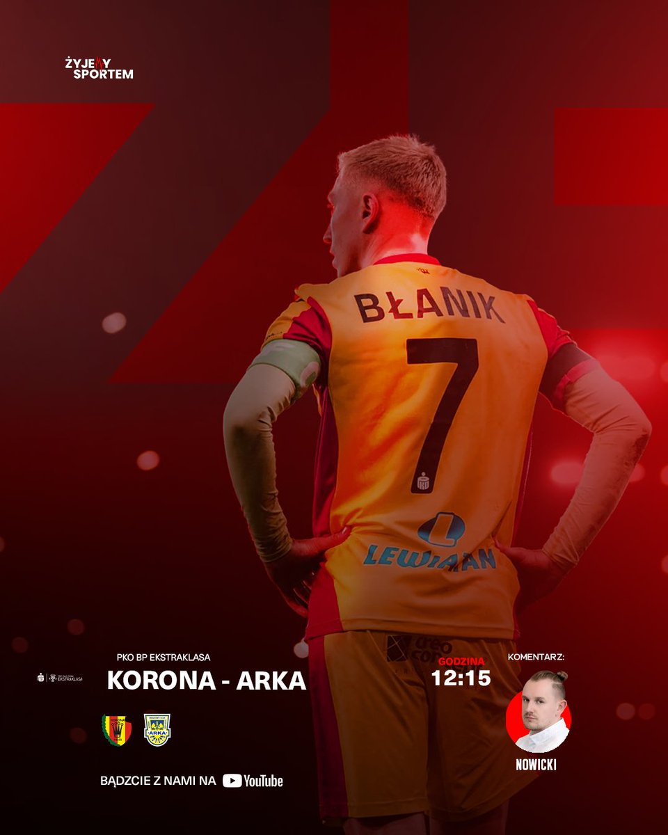 ZyjemySportem's tweet image. 🟡 Niedziele zaczynamy w Kielcach od spotkania Korony z Arką. 

Zarówno goście, jak i gospodarzę potrzebują punktów, aby oddalić się od strefy spadkowej. ↗️

🎙️ Paweł Nowicki | ⏰ 12:15
🏟️ Korona Kielce - Arka Gdynia #KORARK
📺 youtube.com/watch?v=KlJKqT…