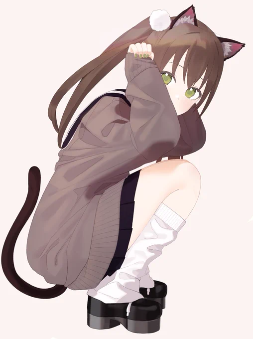 カーディガン制服ネコ