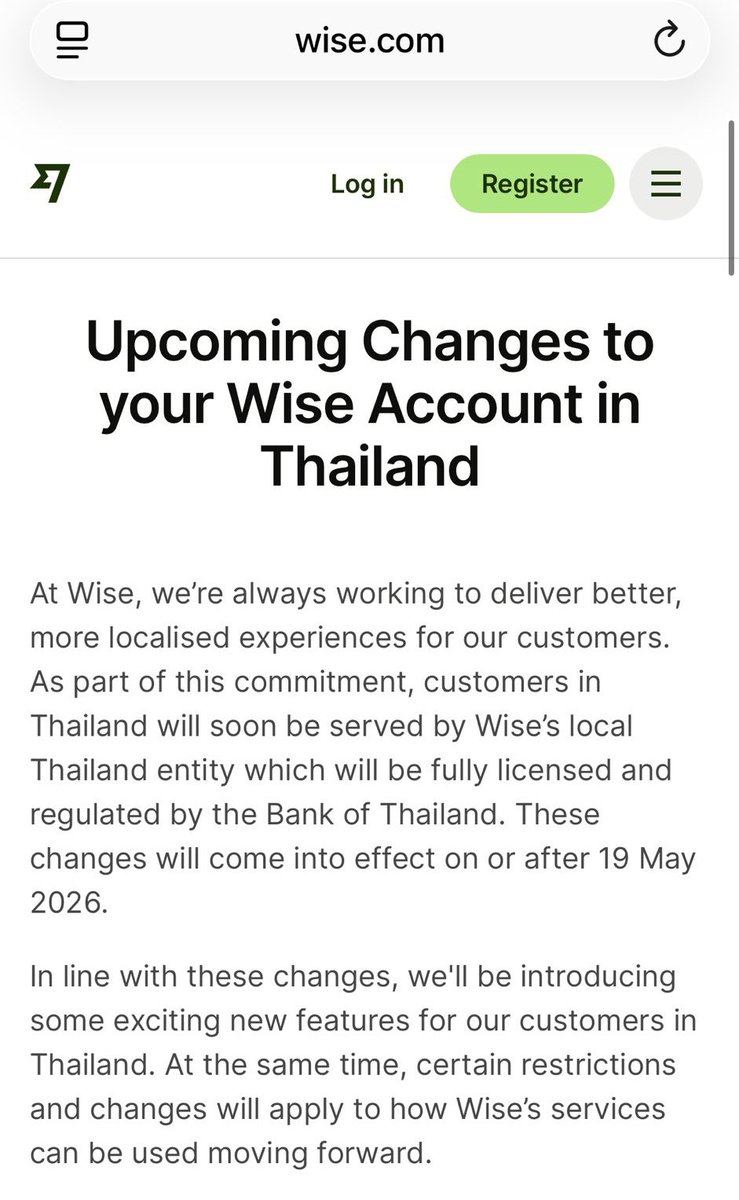 Plaphakan's tweet photo. La BONNE NOUVELLE pour les digital nomads et les expats Wise lance officiellement ses services complets en THAÏLANDE à partir du 19 mai 2026 🇹🇭
✅Transférer des THB à l'étranger
✅Top up depuis tes banques thaïlandaises
✅Payer en scannant les QR PromptPay
✅Être payé via son propre QR PromptPay
✅Obtenir la carte Wise digitale + physique