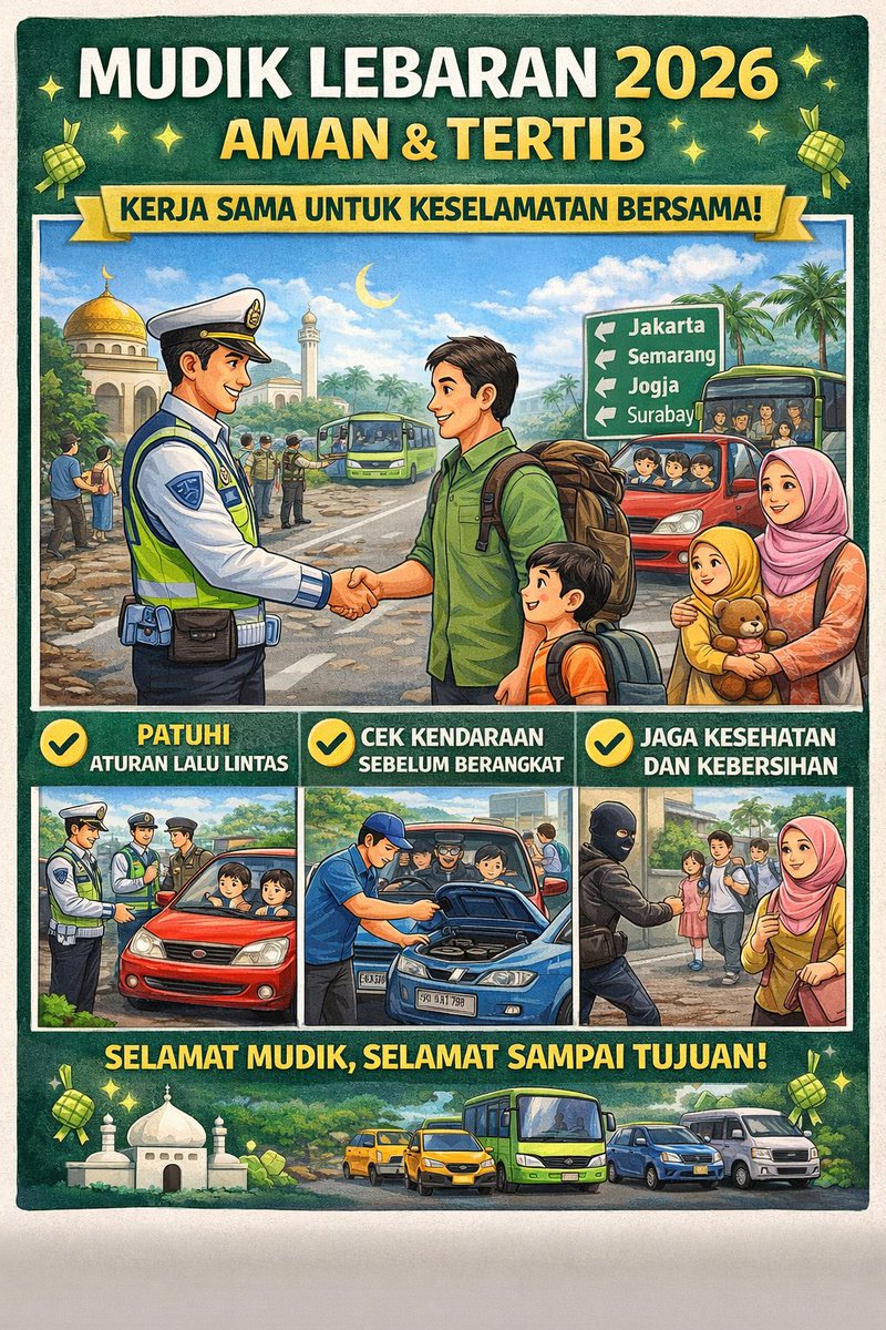 adoowreable's tweet image. Jangan sampai perjalanan terhambat karena kendaraan yang bermasalah!  Pastikan cek kondisi mesin, rem, dan ban sebelum berangkat. Mudik yang direncanakan dengan baik adalah kunci kenyamanan keluarga. #TipsMudik #MudikAman2026