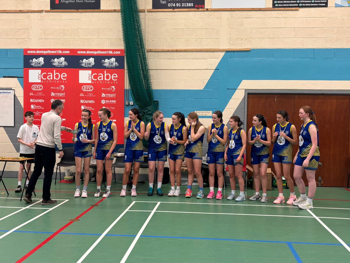 sineadlarry's tweet photo. So proud of our @DonegalTownBB U16 girls who won the Division 1 cup at the NW playoffs yesterday and now look forward to the @BballIrl AICCS next month.         🏀💪
Thanks to Anne and the  @Abbey_Hotel_DL  for providing food for the girls after the game . Much appreciated 👏🏻 https://t.co/NasBprx1un