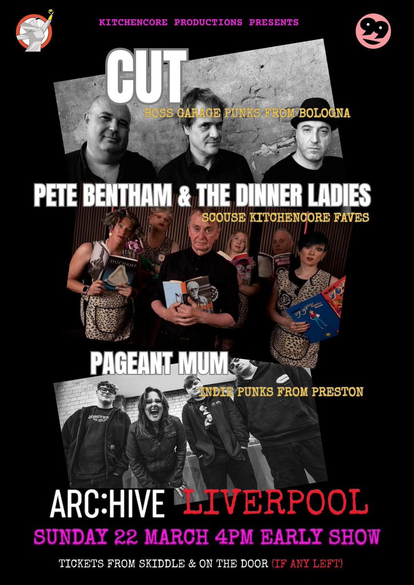 #ARCHIVE
Today Doors Open 4pm
Pete Bentham and the Dinner Ladies, CUT, Pageant Mum

Last Minute Tickets 
skiddle.com/whats-on/Liver…

PAY ON THE DOOR 

ARC:HIVE
Cains Brewery 
#Liverpool 
L8 5XJ