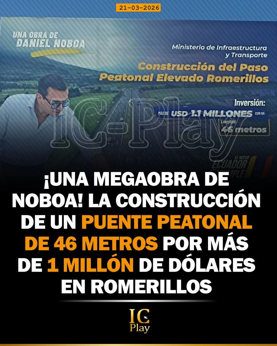 "Huevaditas" de <a href="/DanielNoboaOk/">Daniel Noboa Azin</a> que lo presenta como grandes obras.Nunca construirá nuevos hospitales, escuelas, colegios, universidades, puentes, hidroeléctricas.reconstruccion vial, multipropositos. NUNCA!
