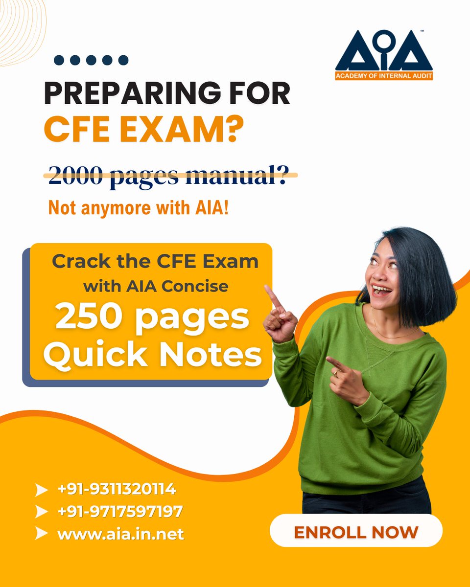 AcademyAudit's tweet photo. Are you actually going to read 2000 pages for CFE?👀
That’s exactly where most aspirants get stuck.
At AIA, we cut the noise.
📌 2000 pages → simplified into 250 pages
📌 Only what you actually need for the exam
📌 Designed for faster revision & better recall
#CFEExam #CFEPrep https://t.co/VogDXPP2Zg