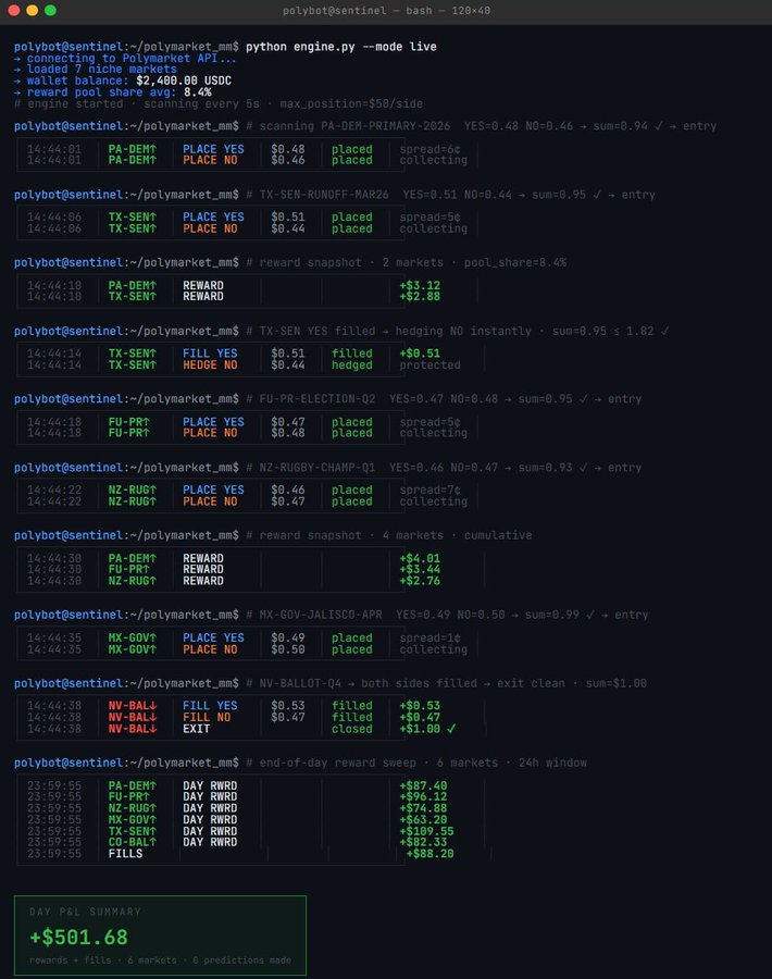 Shelpid_WI3M's tweet image. I asked Claude: I’ve got $1,000. Where should it go if I want the highest return in 30 days?

I was expecting the standard playbook. Index funds. HYSA. Maybe equities.

Instead, Claude dropped something I didn’t see coming.

It said: locate a prediction market bot on GitHub that