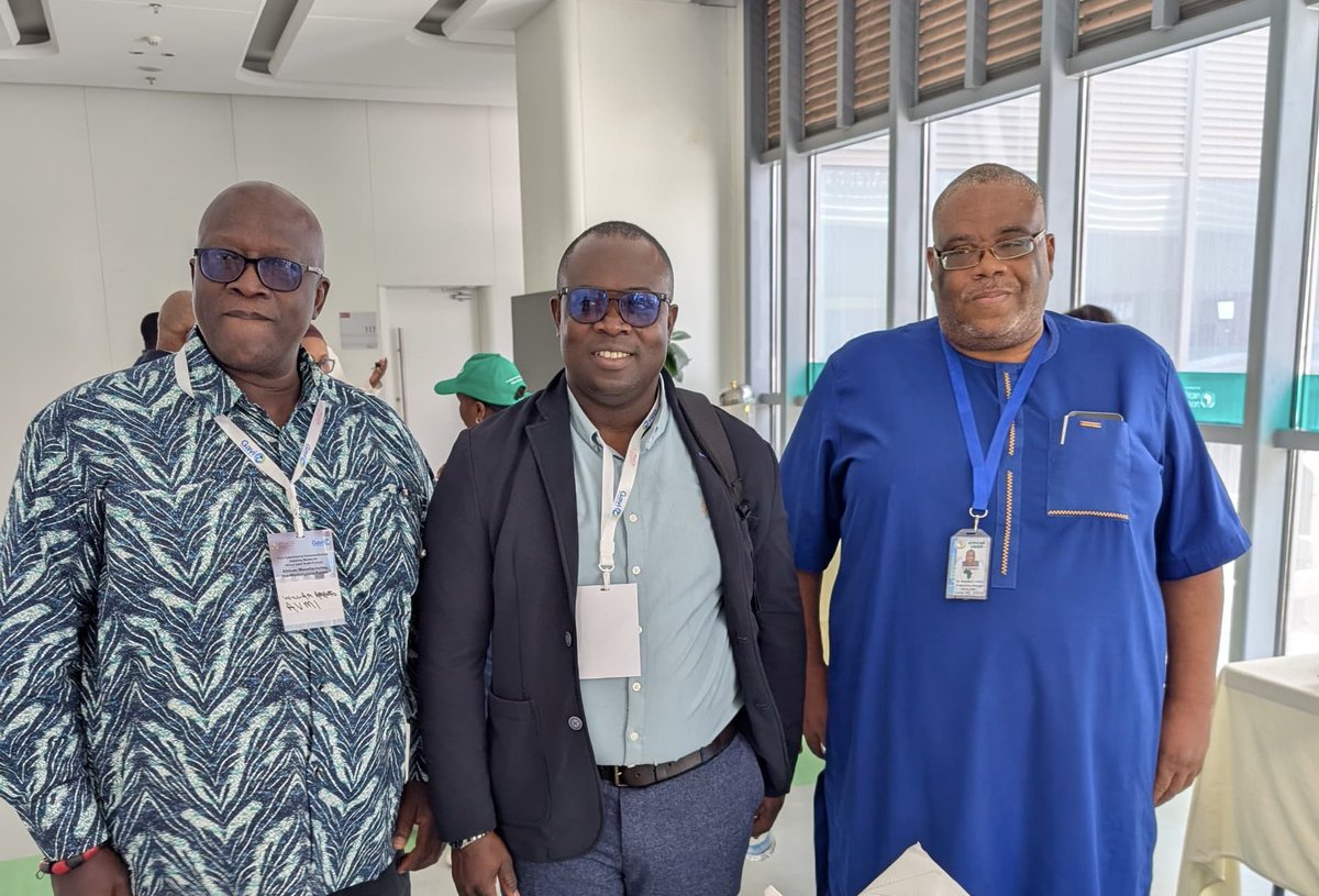 sbessien's tweet photo. Had a productive meeting with Prof. Mosoka P. Fallah of Africa CDC to explore collaboration with the NVI. We discussed training Ghanaian scientists in mRNA technology and strengthening the Clinical Scientists Programme https://t.co/TvFEBgcNLw