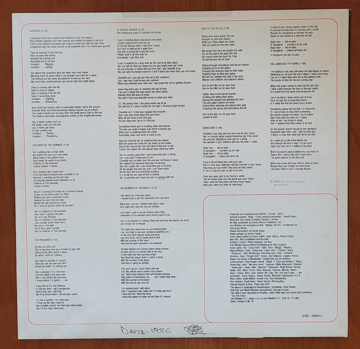 DavidGTato's tweet image. #Vinileando 

@IronMaiden THE NUMBER OF THE BEAST 
(Reedición UK de 1986)
#IronMaiden #TheNumberOfTheBeast
