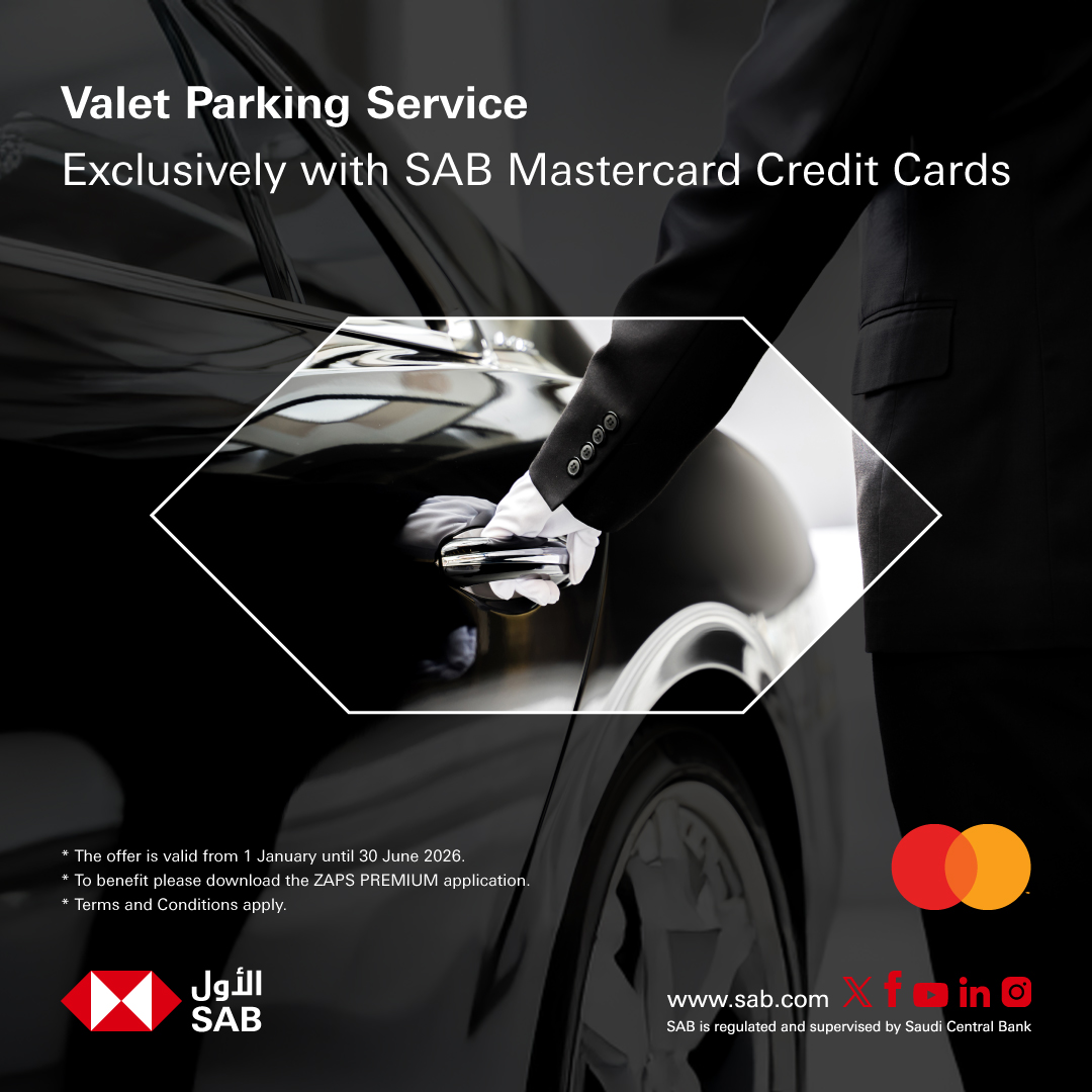 alawwalsab's tweet image. Tired looking for parking? It’s #Simple…
Valet Parking Service Exclusively with #SAB Mastercard Credit Cards.
For more information, please visit our website: 
grp.hsbc/6010B6O5rw
For inquiries: 8001245557