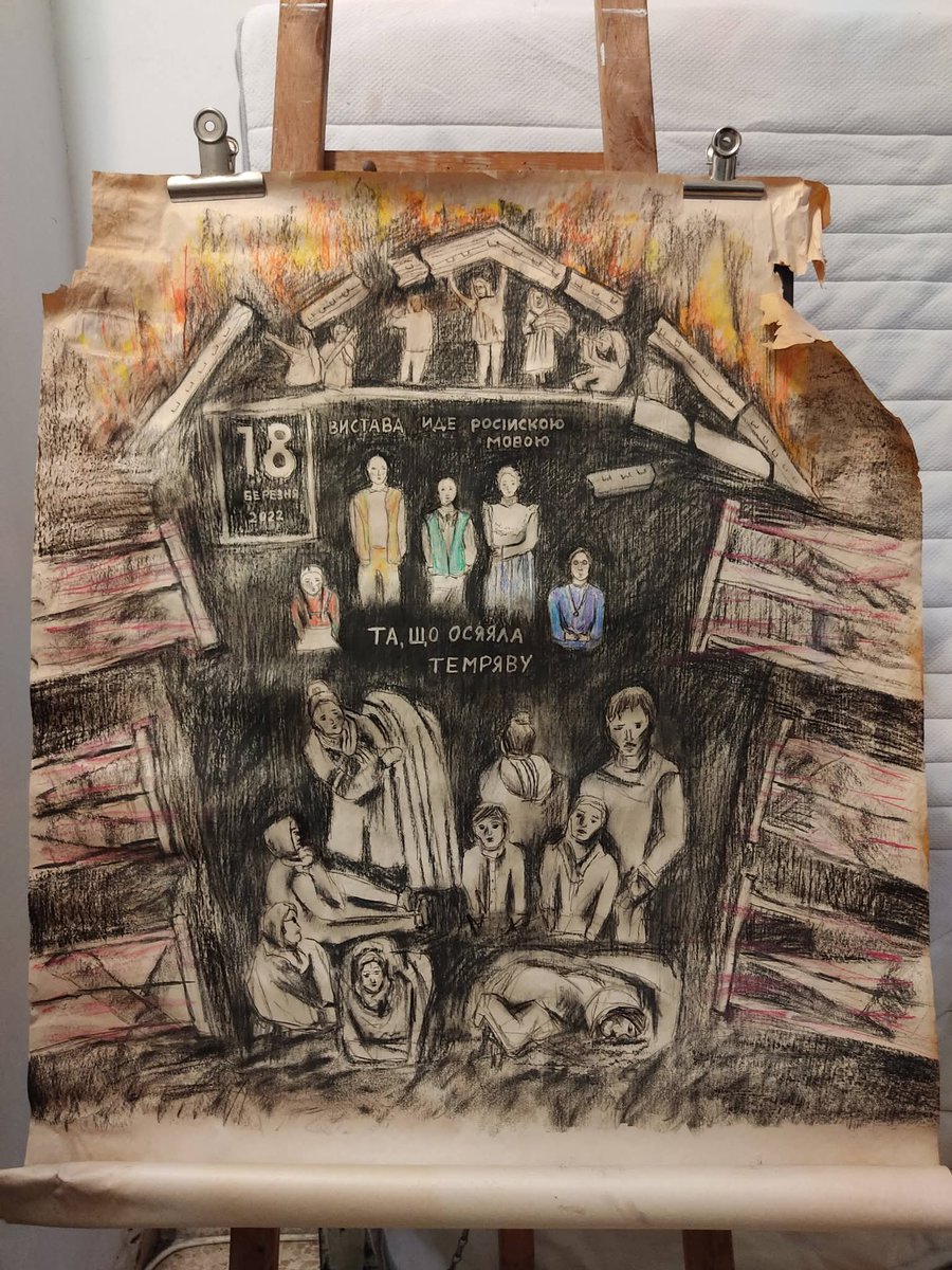 archmind_'s tweet photo. Google Photos just served me a cheerful “March over the years” recap of my works.
These aren’t just March pieces:
March 2021 - COVID-19 lockdown
March 2022 - the ruins of the Mariupol theater in Ukraine 
March 2026 - our present time in Israel 
#art #warart #memory #archive https://t.co/glAYbdb2Gr