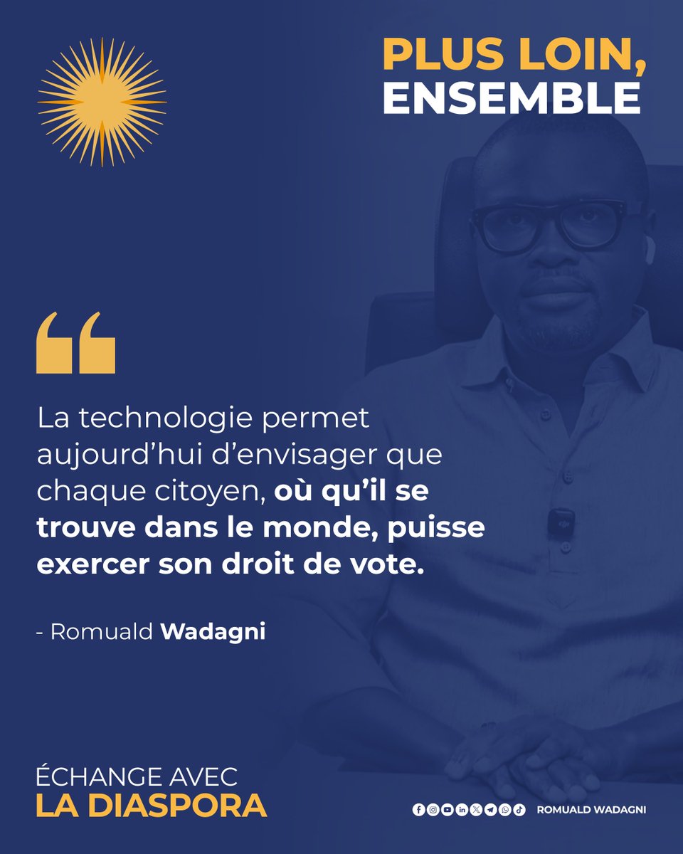 Permettre à chaque citoyen, où qu’il se trouve, d’exercer son droit de vote.

#PlusLoinEnsemble #RoW2026 #Bénin2026 #Bénin