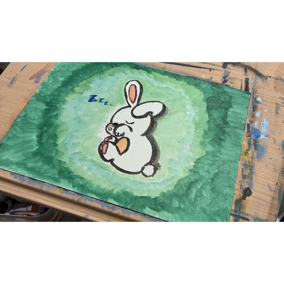 納谷くんの配信、現地参加させていただきました❣️とある話で首もげるかと思うほど頷いちゃった。おもしろい人とじゃないと付き合えないです（笑）時間ないよ〜って焦っていらっしゃるの久しぶりだった気がするなぁ。こちらは私の「春って眠いよねぇうさぎ」₍ᐢ.ˬ.ᐢ₎