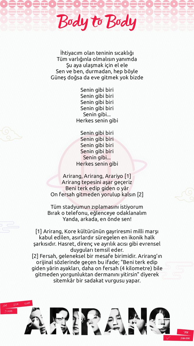 BTSGalaxyTurkey's tweet photo. [ÇEVİRİ] Sizler için BTS'in “Body to Body” isimli şarkısını Türkçeye çevirdik. Keyifli okumalar dileriz ⛵️ https://t.co/xQZcbhcoDy