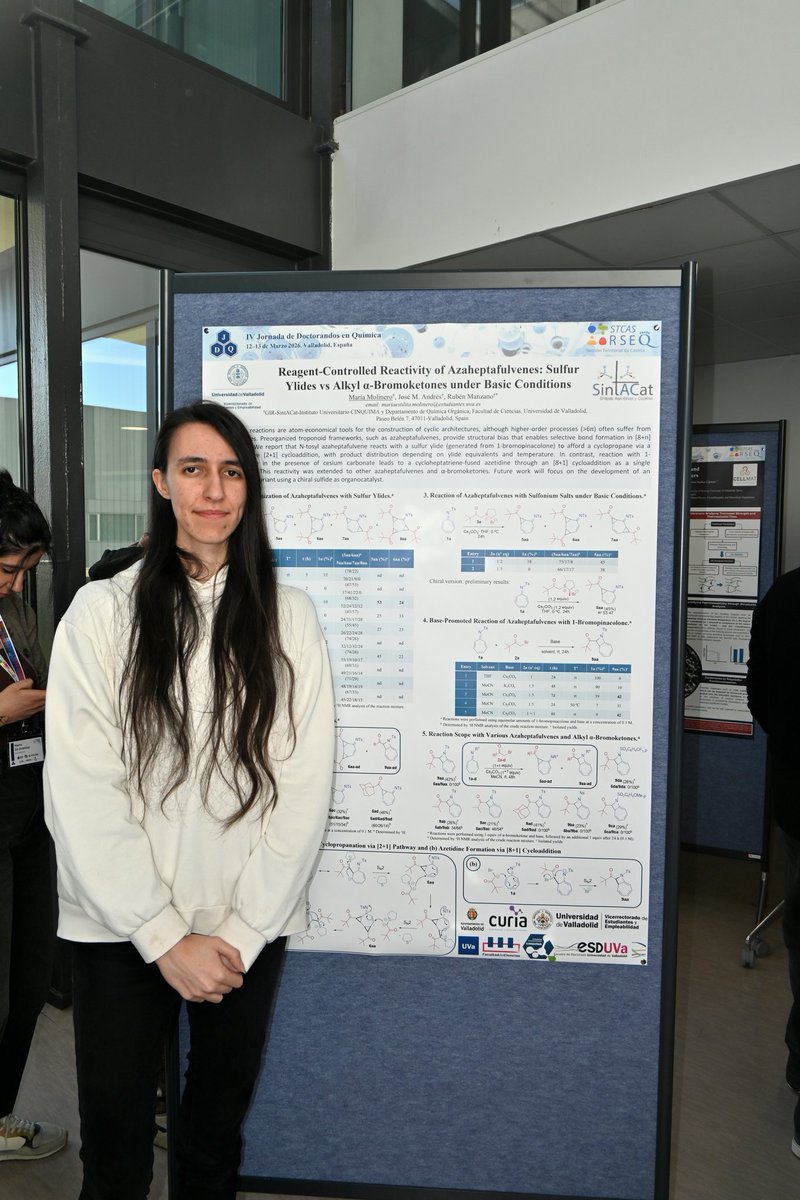 SintACatGroup's tweet photo. Participamos el la IV Jornada de Doctorandos en Química UVa. Nuestros estudiantes presentaron sus investigaciones y María Molinero obtuvo el premio al mejor póster.  Además, la egresada del grupo Marta Gil Ordoñez (IQAC-CSIC) fue ponente invitadA. ¡Enhorabuena a todos! https://t.co/uPHStFQ6ti