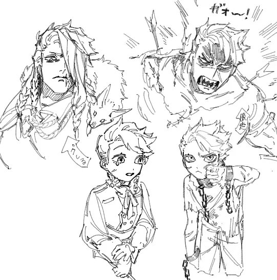 絵チャ時代の自キャラでもこういう野生系キャラ描いてるから、ほんまに癖なんやと思う🐺