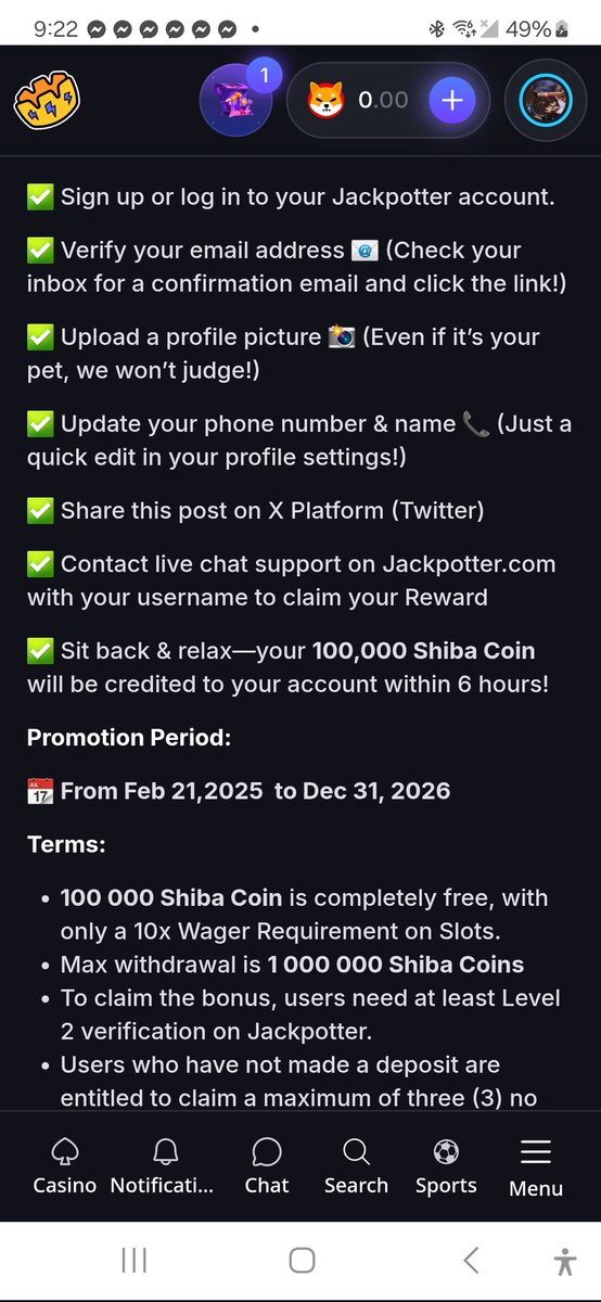 ArthurChambers8's tweet photo. @jackpotterCOM
The have a great deals plus singing up now gets you  some free crypto https://t.co/UMD4wazDuJ