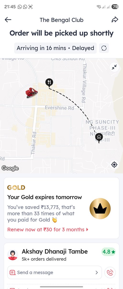 chiefharry's tweet photo. @zomatocare why it's happening again and again food getting delayed every few days 
Details i have attached https://t.co/PZA65q3Yyv