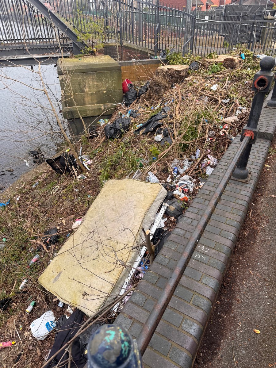 SalfordRanger's tweet photo. Great effort again #GBSPringClean @KeepBritainTidy thanks to our volunteers & the @SalfordCouncil who will organise collection of the waste by Geral Road footbridge. https://t.co/5htjVoaYrb