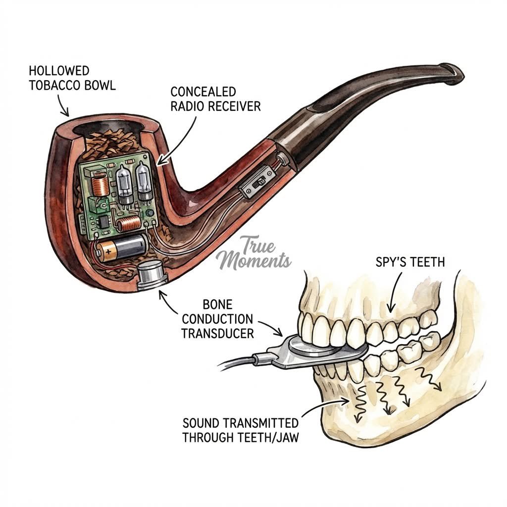 EvanKirstel's tweet image. Cold War spy tech was wild 😳

The CIA built a “radio” disguised as a tobacco pipe… no speaker, no sound. You’d bite down and the message vibrated through your teeth straight into your inner ear.

Literal bone-conducted comms before AirPods were even a dream 🕵️‍♂️🦴

#Espionage
