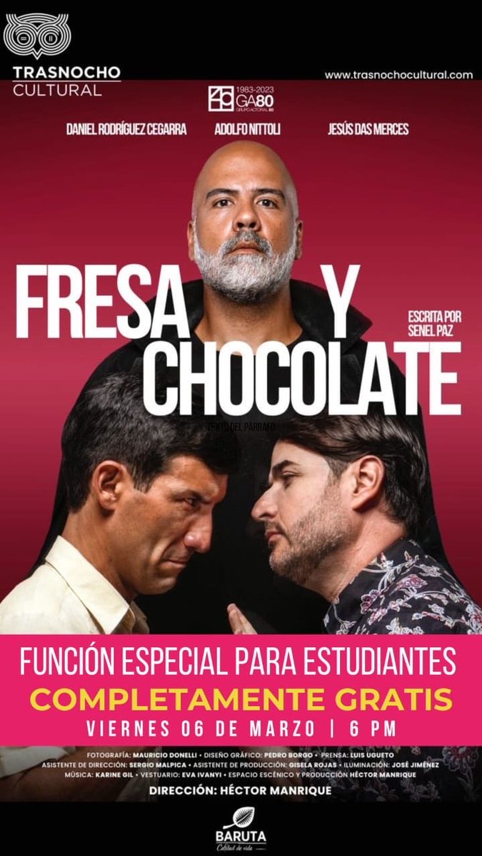 Suelta el teléfono y ve a ver algo en Vivo.
Suelta el teléfono y ve a ver algo que es verdad y sucede ante tus ojos.
Suelta el teléfono y ve al teatro.
El teatro es irrepetible.
Lo que verás nunca volverá a suceder de la misma manera.
Ven y vive algo que no puede ser manipulado