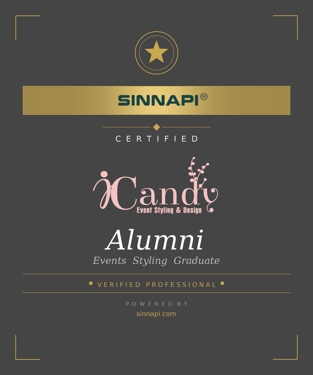 Sinnapi_Inc's tweet photo. We are glad to partner with a premium events stylist, iCandy, in their upcoming masterclass.

🌿✨ iCandy trains you. Sinnapi finds you clients.

Introducing the Certified iCandy Alumni Badge — exclusively on @Sinnapi_Inc the Global Events Marketplace.

Every iCandy Masterclass graduate will receive an exclusive Verified Alumni Badge on Sinnapi.

🎓 Certified. ✅ Verified. 🌍 Discovered.

→ https://t.co/CdwATrc3bz

#Sinnapi #IcandyAlumni #EventStyling #VerifiedProfessional