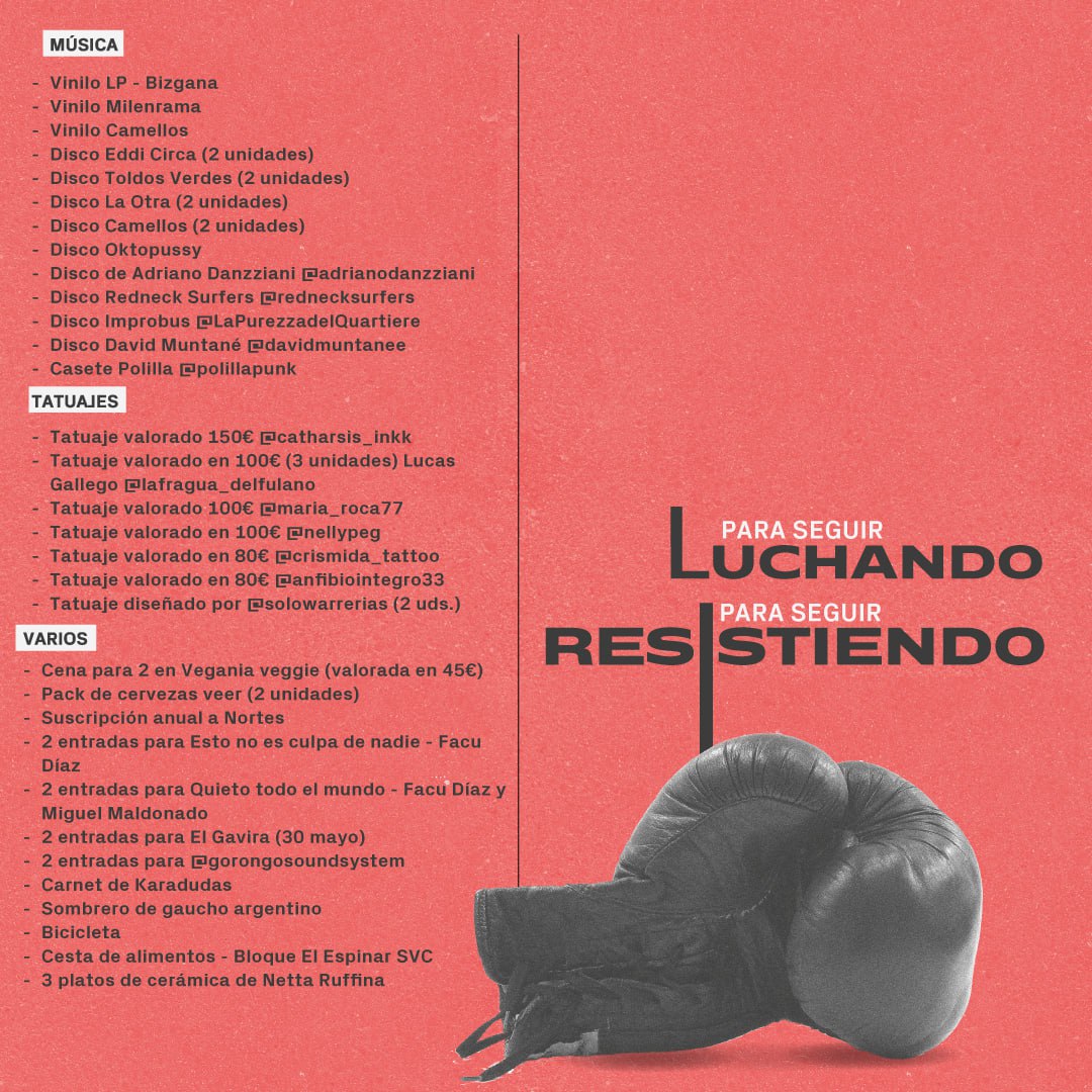 El 28 de marzo sorteamos cientos de premios. La recaudación se destinará a enfrentar las multas que nos imponen y la represión a la que nos someten.

Pretenden frenar la lucha del movimiento de vivienda, pero no lo conseguirán 🗝️🌹

Colabora!
entradium.com/events/rifa-an…