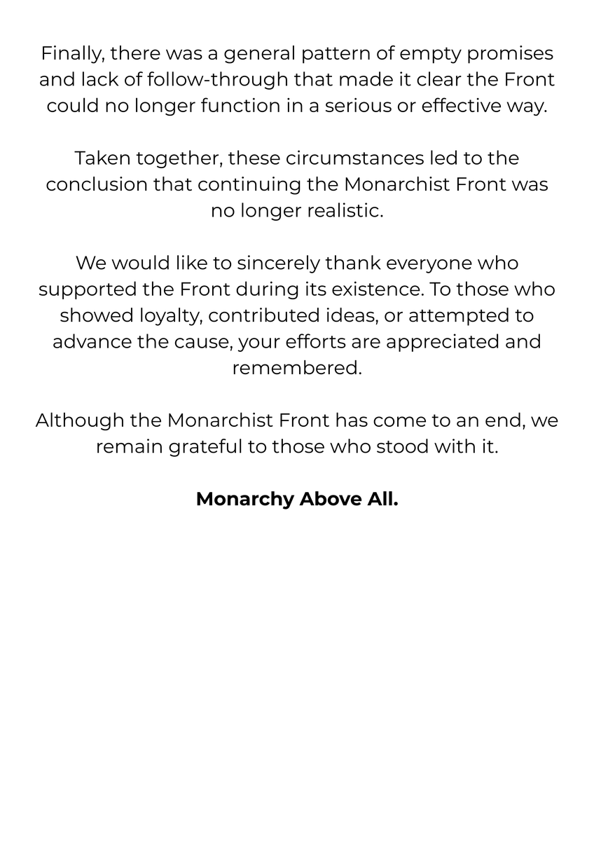 The Monarchist Front tweet media